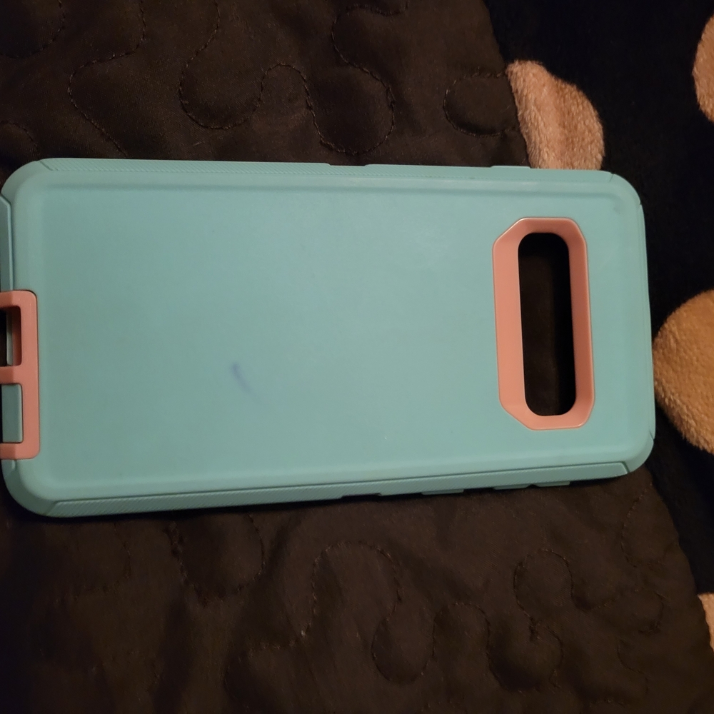 Protective Blue and Pink Phone Case; Fits S10. Dual